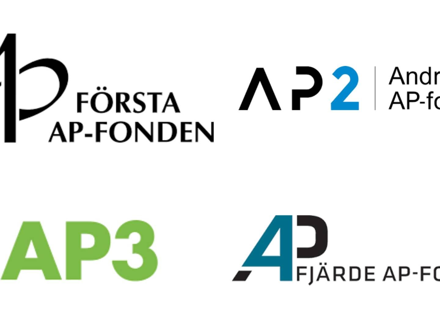 Logos of the four Swedish buffer funds. | Foto: Pr/ Ap1, Ap2, Ap3, Ap4