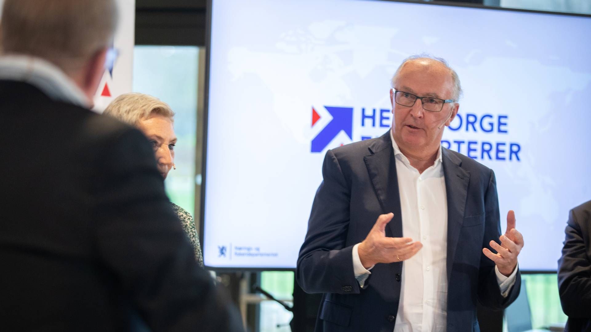Arvid Moss, konserndirektør i Hydro Energi, her under lansering av den første eksportsatsingen under reformen «Hele Norge eksporterer». | Foto: Hanna Johre / NTB