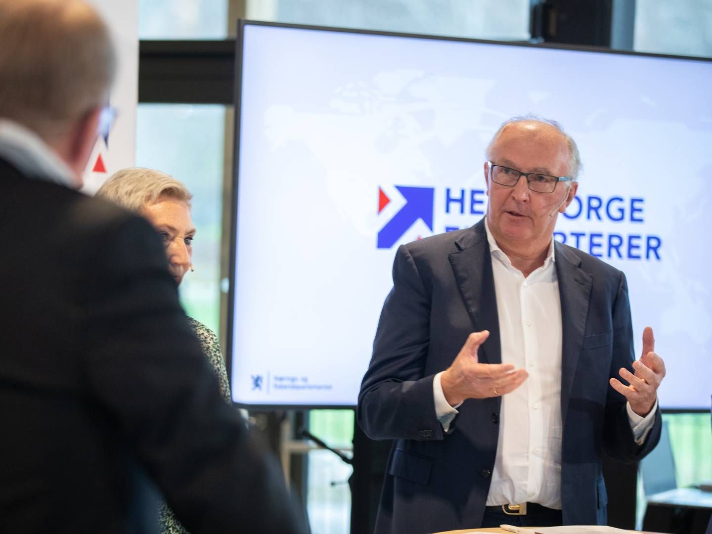 Arvid Moss, konserndirektør i Hydro Energi, her under lansering av den første eksportsatsingen under reformen «Hele Norge eksporterer». | Foto: Hanna Johre / NTB