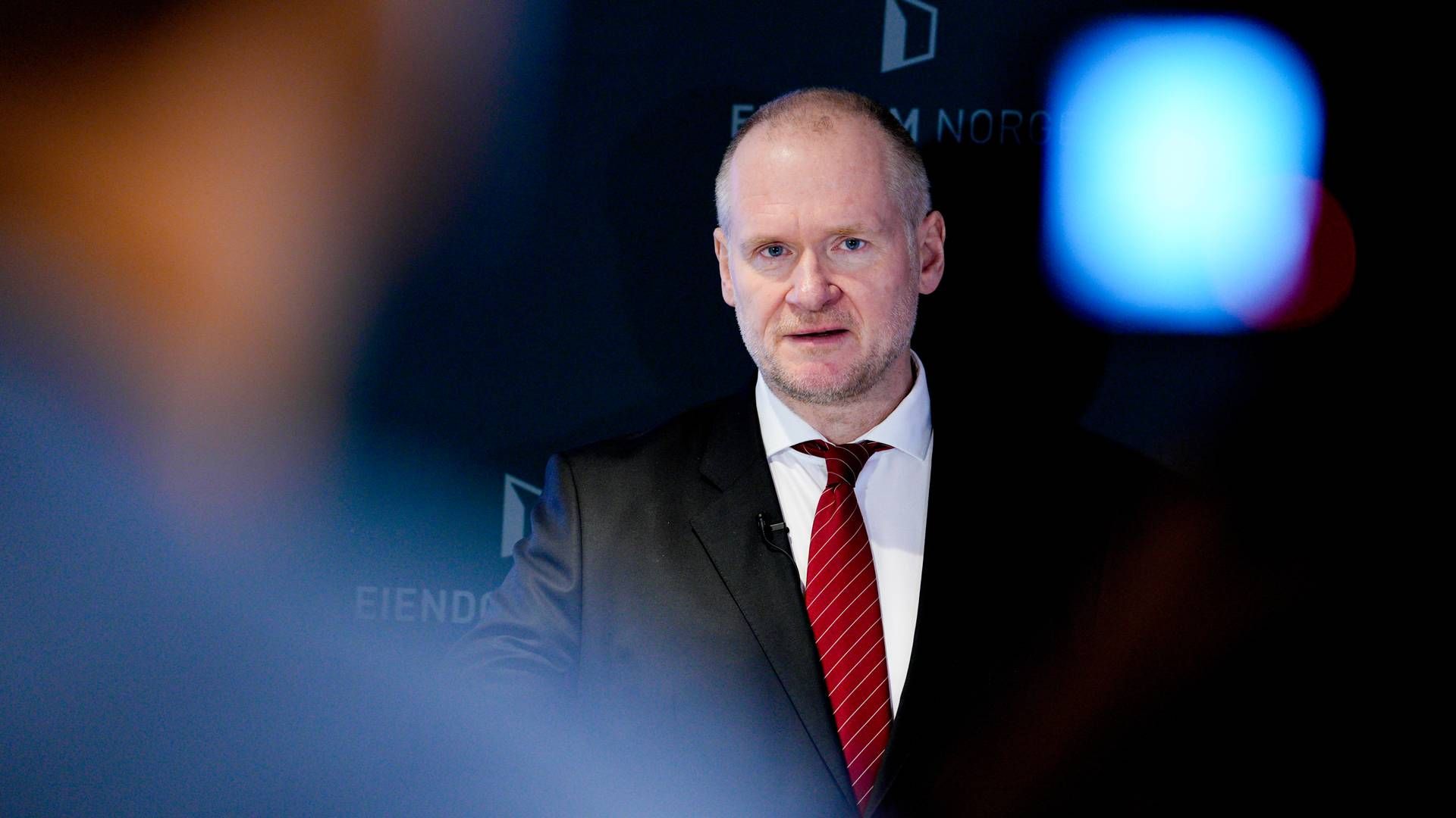 BOLIG: Administrerende direktør i Eiendom Norge, Henning Lauridsen presenterte statistikk for boligprisene onsdag. | Foto: Javad Parsa / NTB