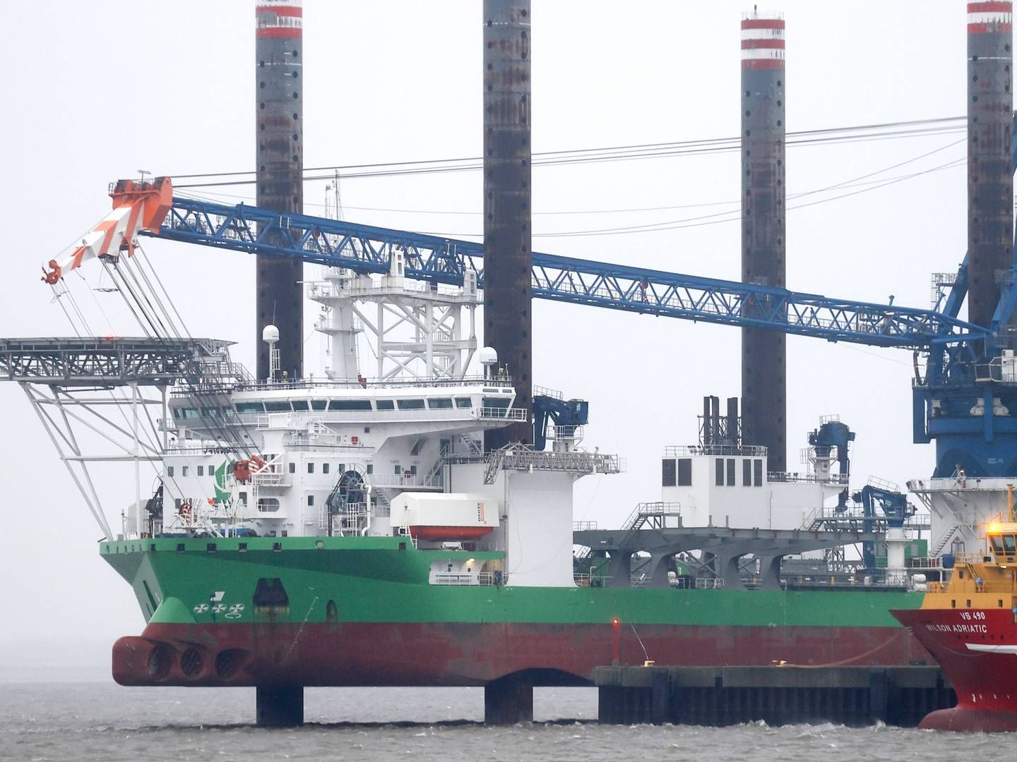 Esbjerg Havn danner onsdag rammerne, når Danmark sætter gang i den første lagring af CO2 i den danske del af Nordsøen. Havnen er i forvejen Europas største havn for udskibning af vindmøller. (Arkivfoto) | Foto: Jens Dresling/Ritzau Scanpix