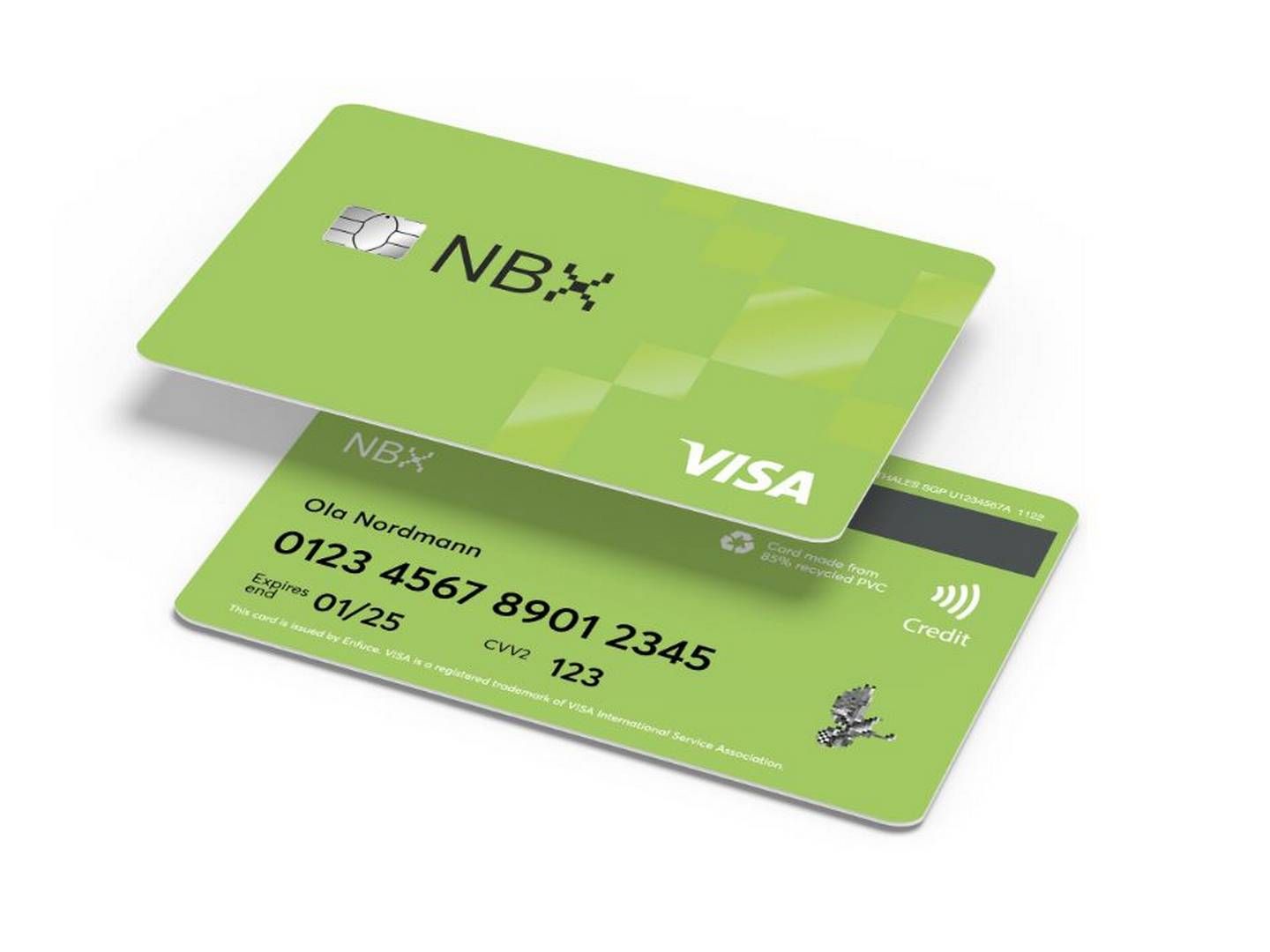 Illustrasjonsbilde. Slik skal NBX sine Visa-kort med bitcoin cashback se ut. | Foto: Skjermbilde NBX.com