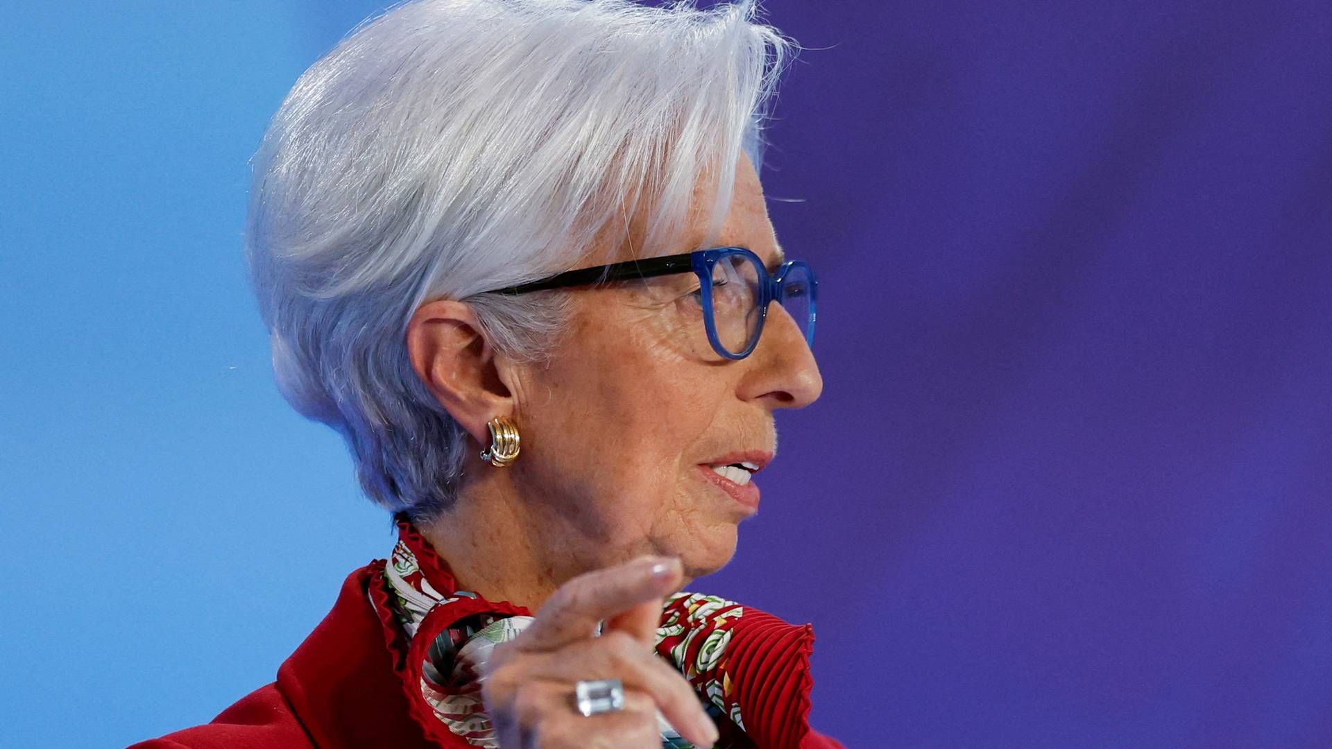 ECB-topchef Christine Lagarde fortalte torsdag, at centralbanken er klar til at respondere, hvis finansiel uro fortsætter. | Foto: Heiko Becker/Reuters/Ritzau Scanpix