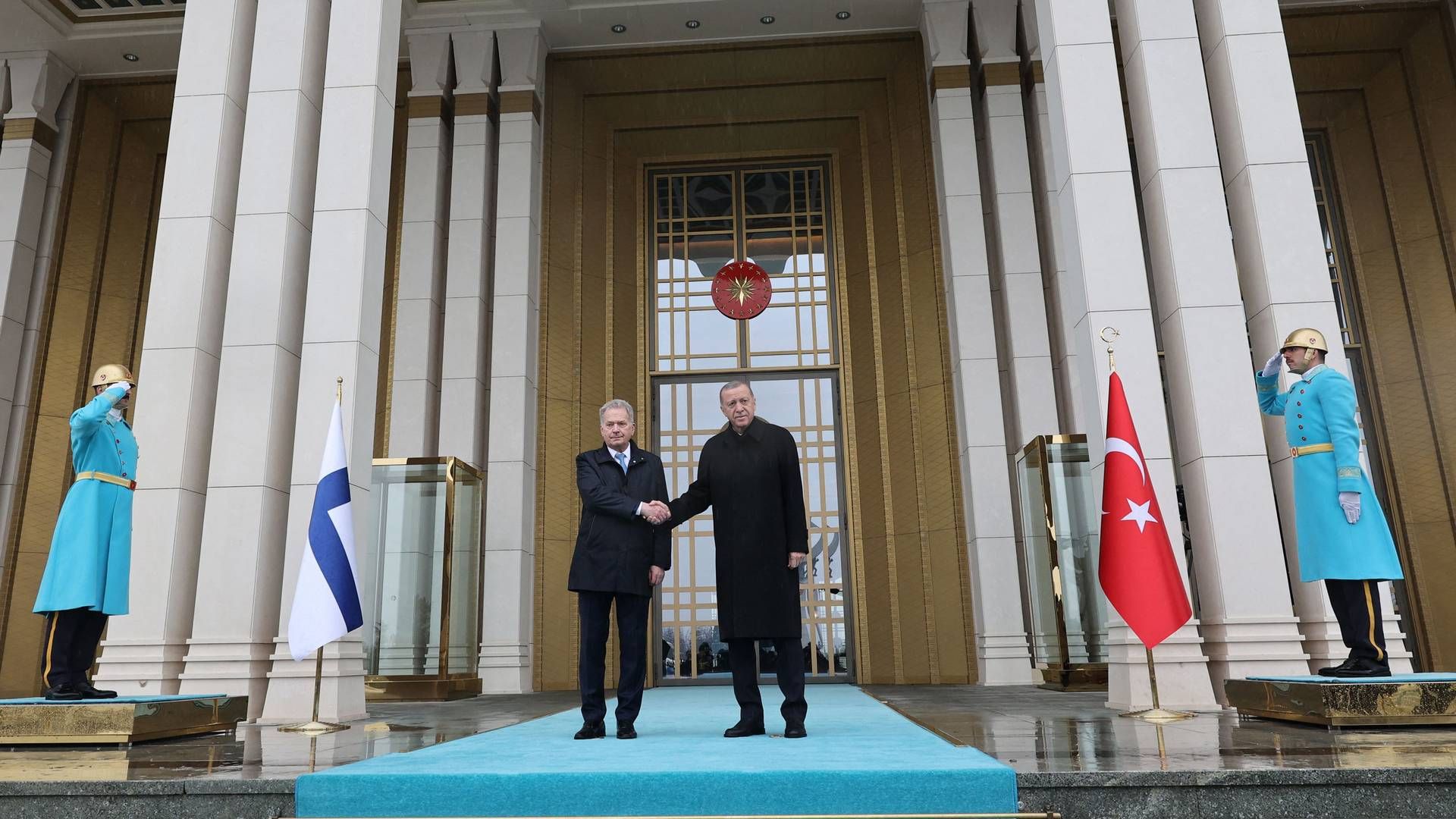 Erdogan har fredag haft besøg af Finlands præsident, Sauli Niinistö, i Tyrkiets hovedstad, Ankara | Foto: Adem Altan