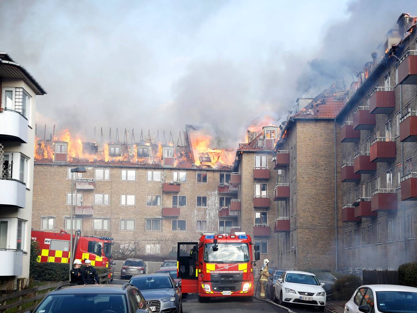 En stor beboelsesejendom brød i brand for et år siden. Branden er siden blevet kaldt den voldsommeste i Danmark siden Anden Verdenskrig. | Foto: Jens Dresling