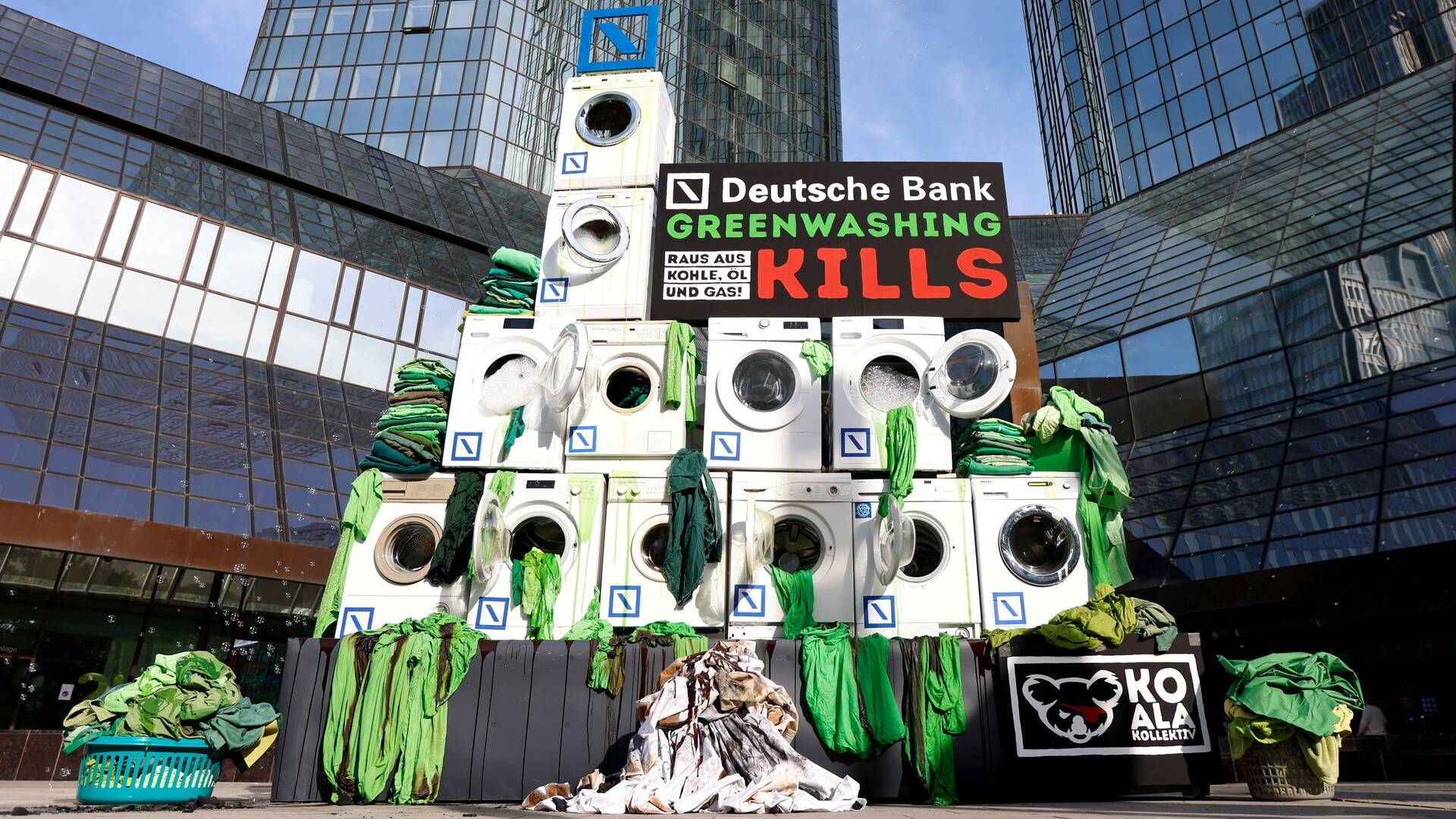 En demonstration mod greenwashing fra 2022 i Frankfurt, Tyskland. | Foto: Heiko Becker/reuters/ritzau Scanpix