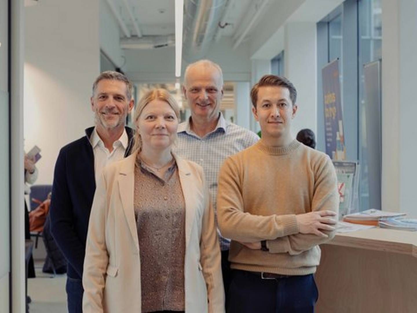 Fra venstre ses Jean-Pierre Gotteland, Karin Lykke-Hartmann, Henrik Stage og Joakim Sørensen. | Photo: Notify Therapeutics / Pr