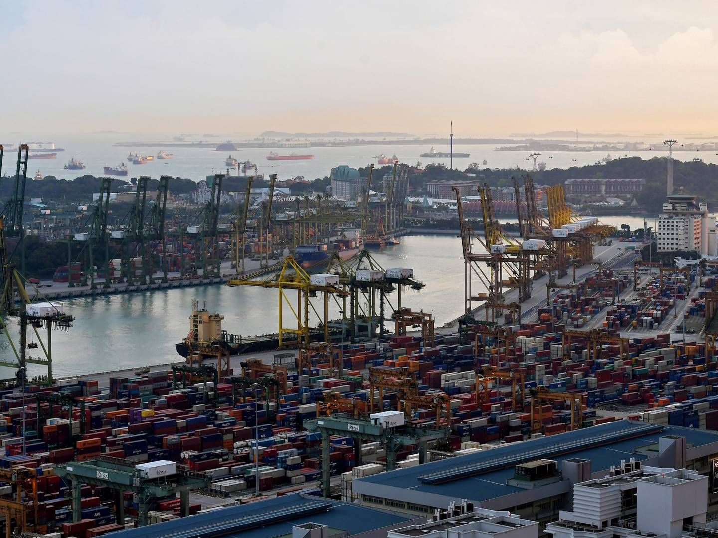 Nængden af containere på hovedruter fra især Asien og ud i verden faldt med 12,1 pct. i februar, viser nye tal fra Sea-Intelligence. | Foto: Kua Chee Siong/ap/ritzau Scanpix
