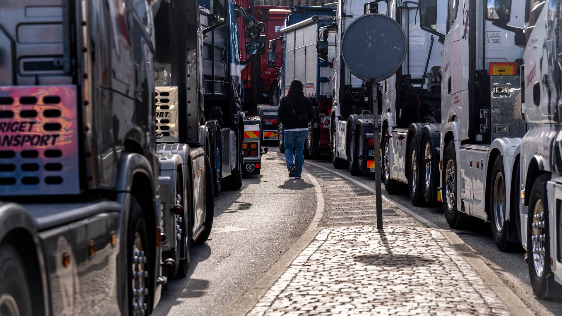 Over 400 lastbiler vil holde stille 1. maj, lyder det fra initiativtageren til nedlukningen. | Foto: Ida Marie Odgaard