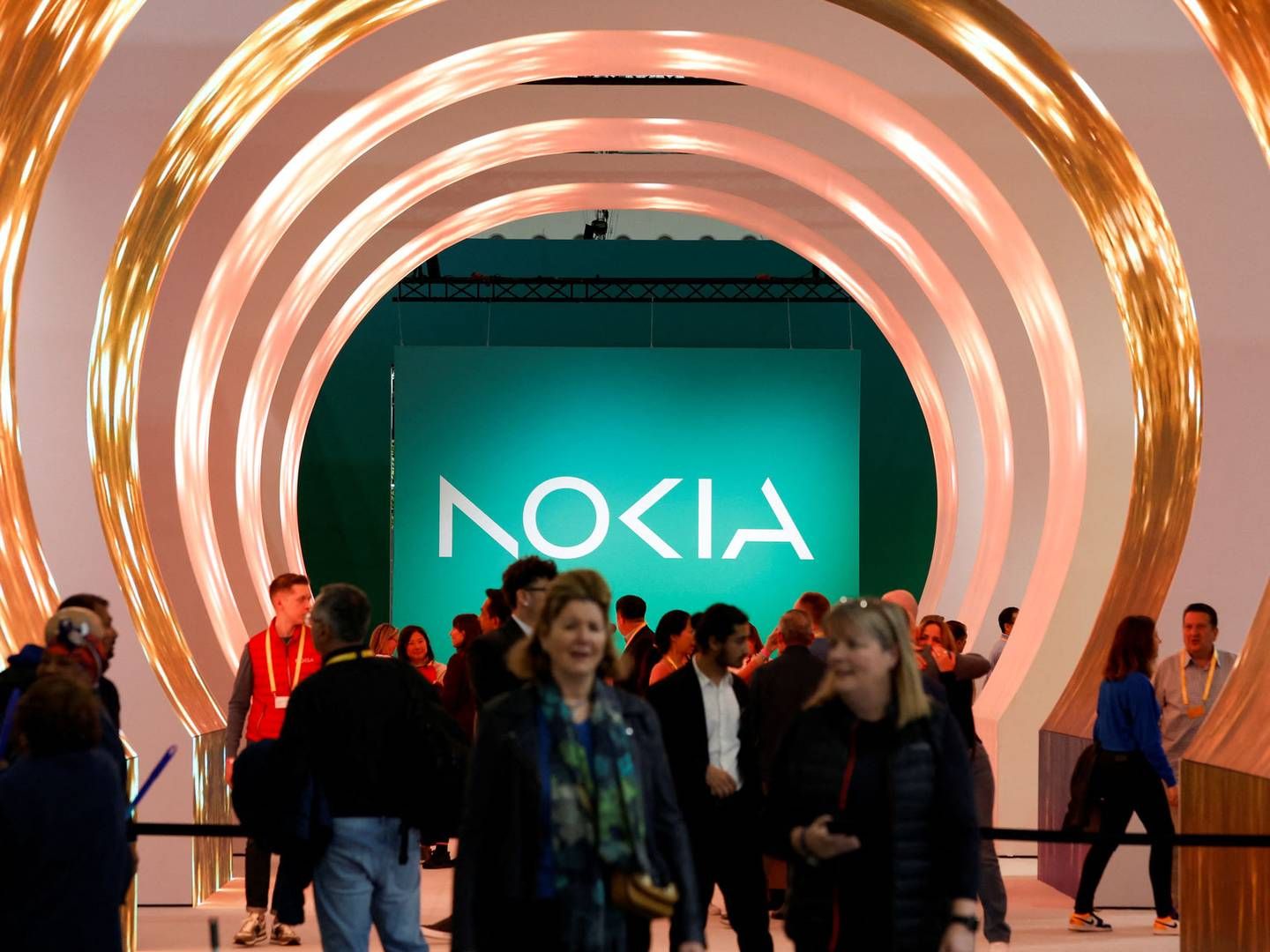 Nokias nye logo blev præsenteret på MWC 2023 samtidig med en ny forretningsstrategi. | Photo: Albert Gea/Reuters/Ritzau Scanpix