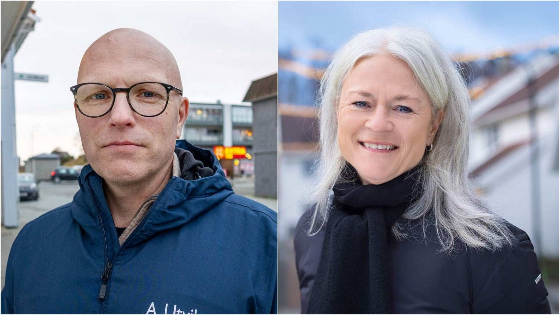 LANSERER DELEIEMODELL: Asle Skjærstad, administrerende direktør i A. Utvik konsernet og Merete Eik, administrerende direktør i Bate. | Foto: LeieEie. Collage: EiendomsWatch