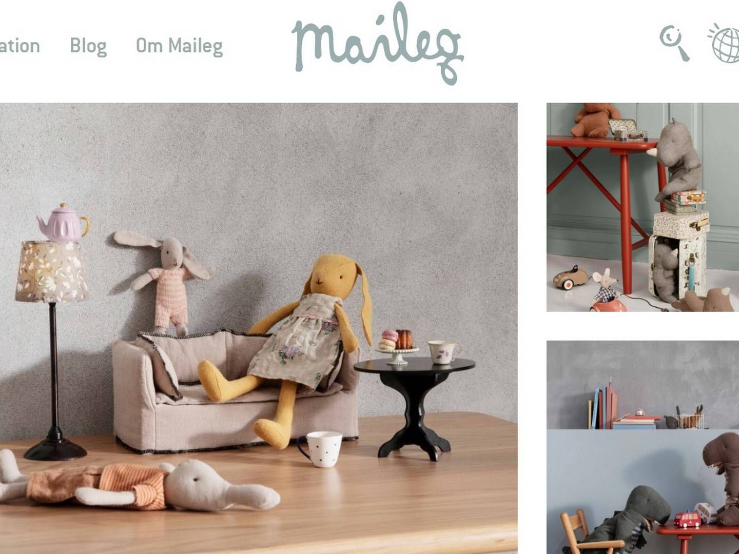 Maileg sælger både via egen webshop samt via en lang række forhandlere i ind- og udland. | Foto: Screenshot
