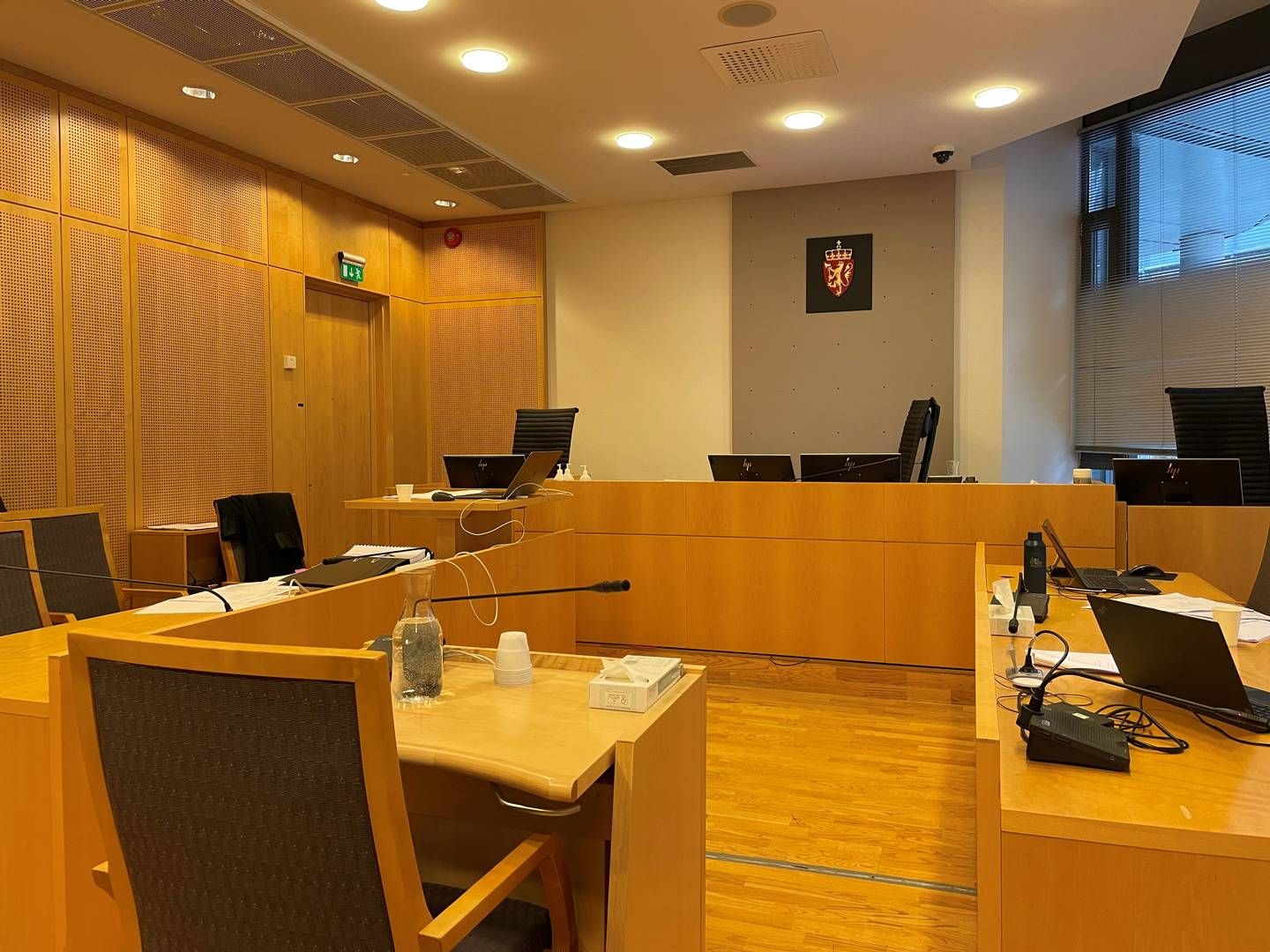 INNTOK VITNEBOKSEN: Torsdag var det duket for vitneførsel i saken mellom Oda og Aabø-Evensen & Co i sal 375 i Oslo tingrett. Dette bildet er tatt i forbindelse med en annen sak i samme sal. | Foto: Aleksander Losnegård / AdvokatWatch