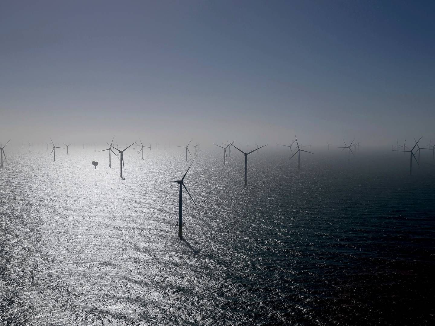 58 METER: Seagreen-prosjektet har nå en vindturbin som er montert bunnfast på 58 meters dyp. | Foto: Christian Charisius/Pool via AP