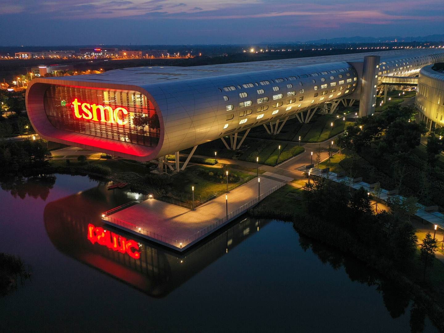 TSMC er fra Taiwan, men har også enheder i Kina. Her ses en fabrik i Nanjing i det østlige Kina.