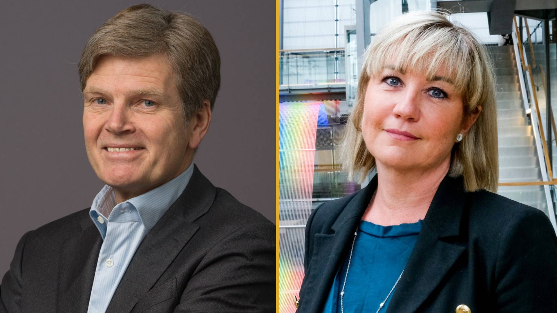 Konserndirektør IT og strategiske prosjekter i Eika Gruppen, Steinar Simonsen og leder for forretningsområdet Essentials i Tietoevry Banking, Camilla Sorknes.