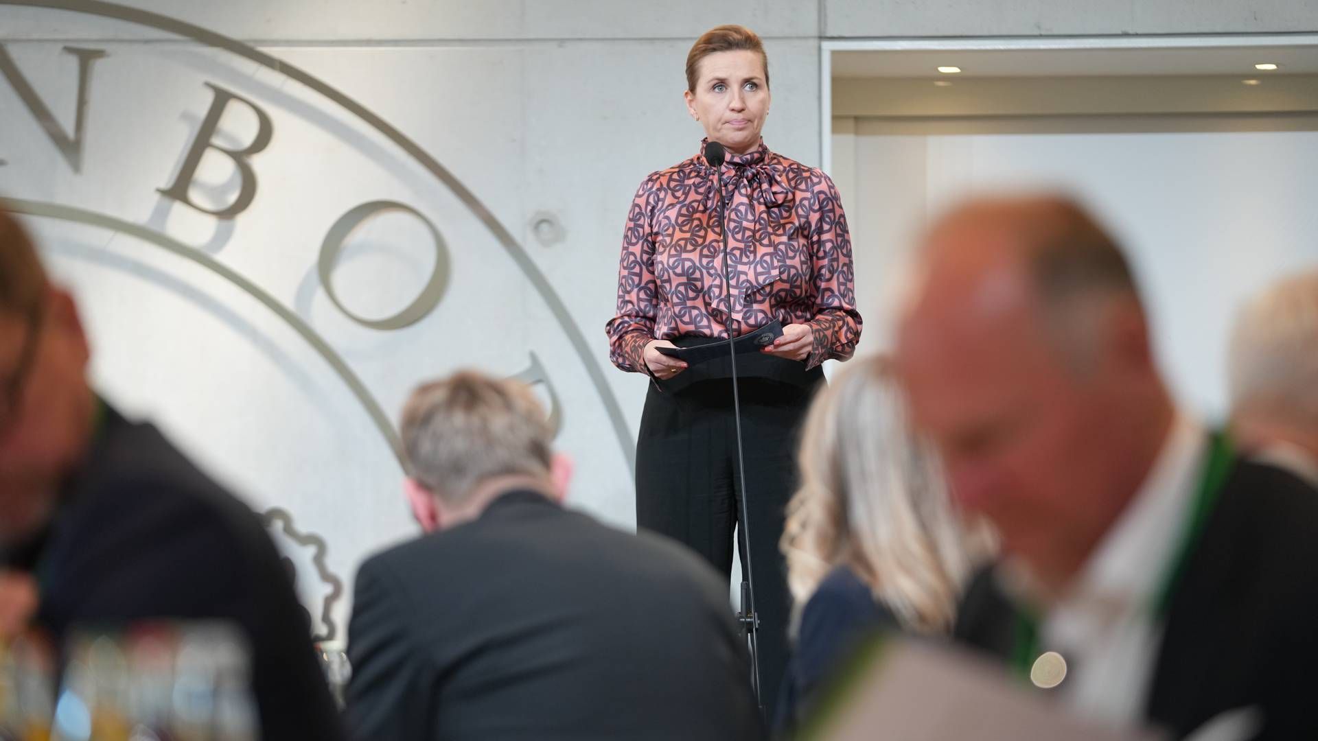 Statsminister Mette Frederiksen (S) taler på regeringens møde om grøn omstilling på Marienborg onsdag. | Foto: Mads Claus Rasmussen/Ritzau Scanpix