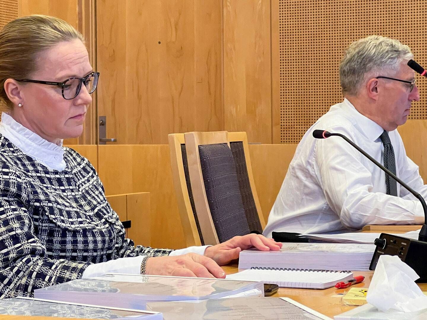 Elisabeth Bull Daae and her lawyer, Sigurd Knudtzon, in the courtroom at Oslo Tingrett. | Photo: Gwladys Fouche/Reuters/Ritzau Scanpix