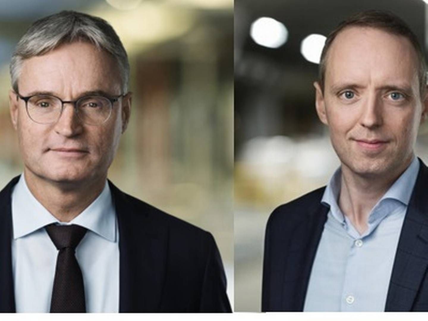 Efter otte års parløb i toppen af Salling Group afløser finansdirektør Anders Hagh (th) til efteråret Per Bank (tv) som adm. direktør. Hvem der skal tage over som finansdirektør står åbent. | Foto: PR/Salling Group