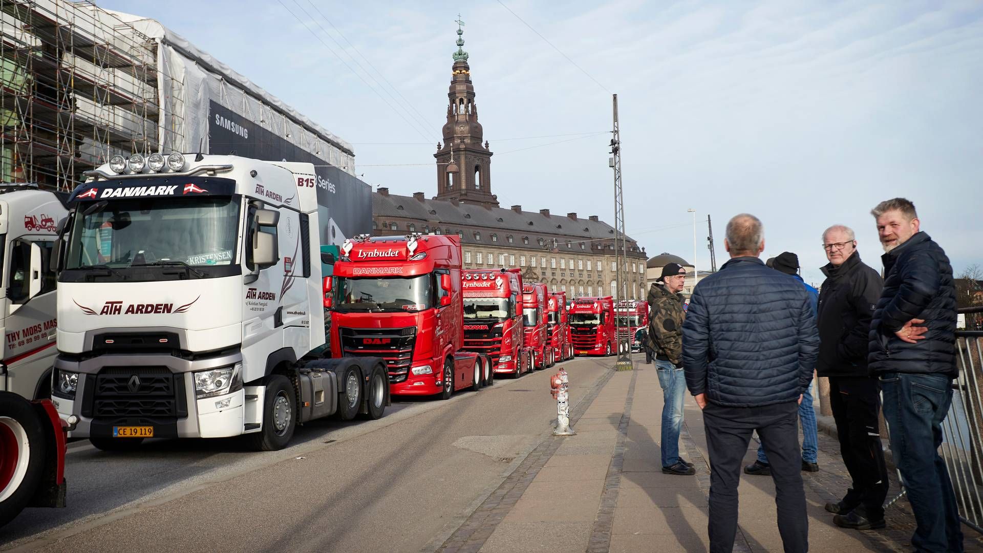 Lastbilsdemonstration ved Christiansborg i begyndelsen af april | Foto: Jens Dresling