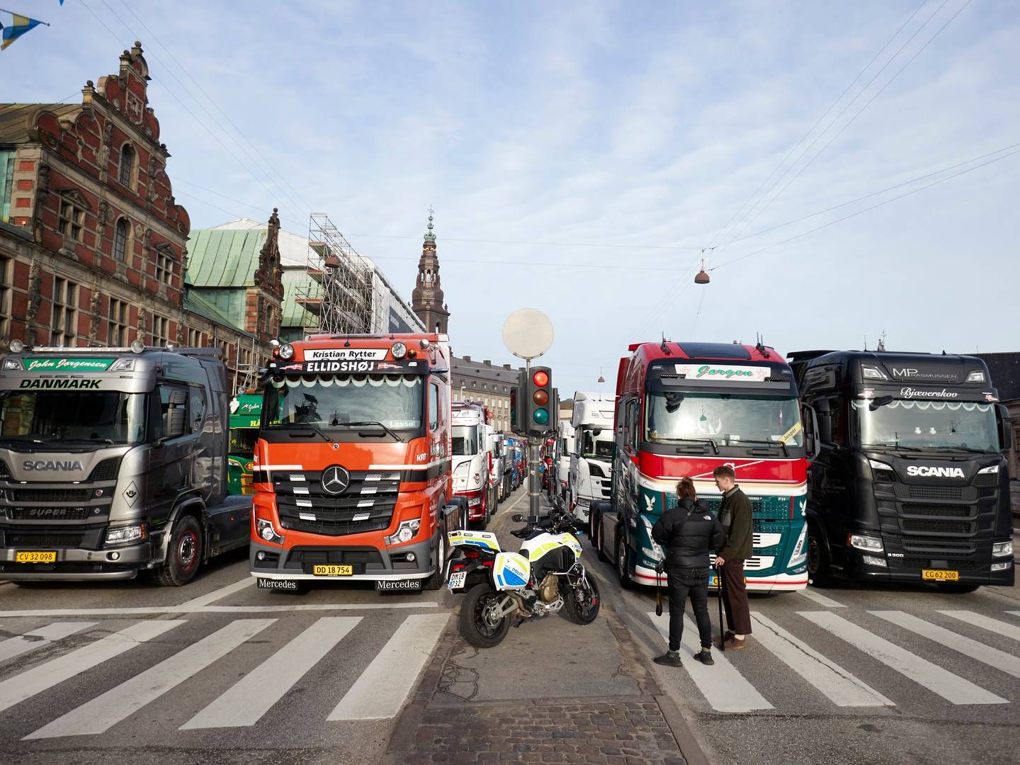 Sidste protestaktion mod kilometerafgiften fandt sted på Christiansborg inden påske. | Foto: Jens Dresling