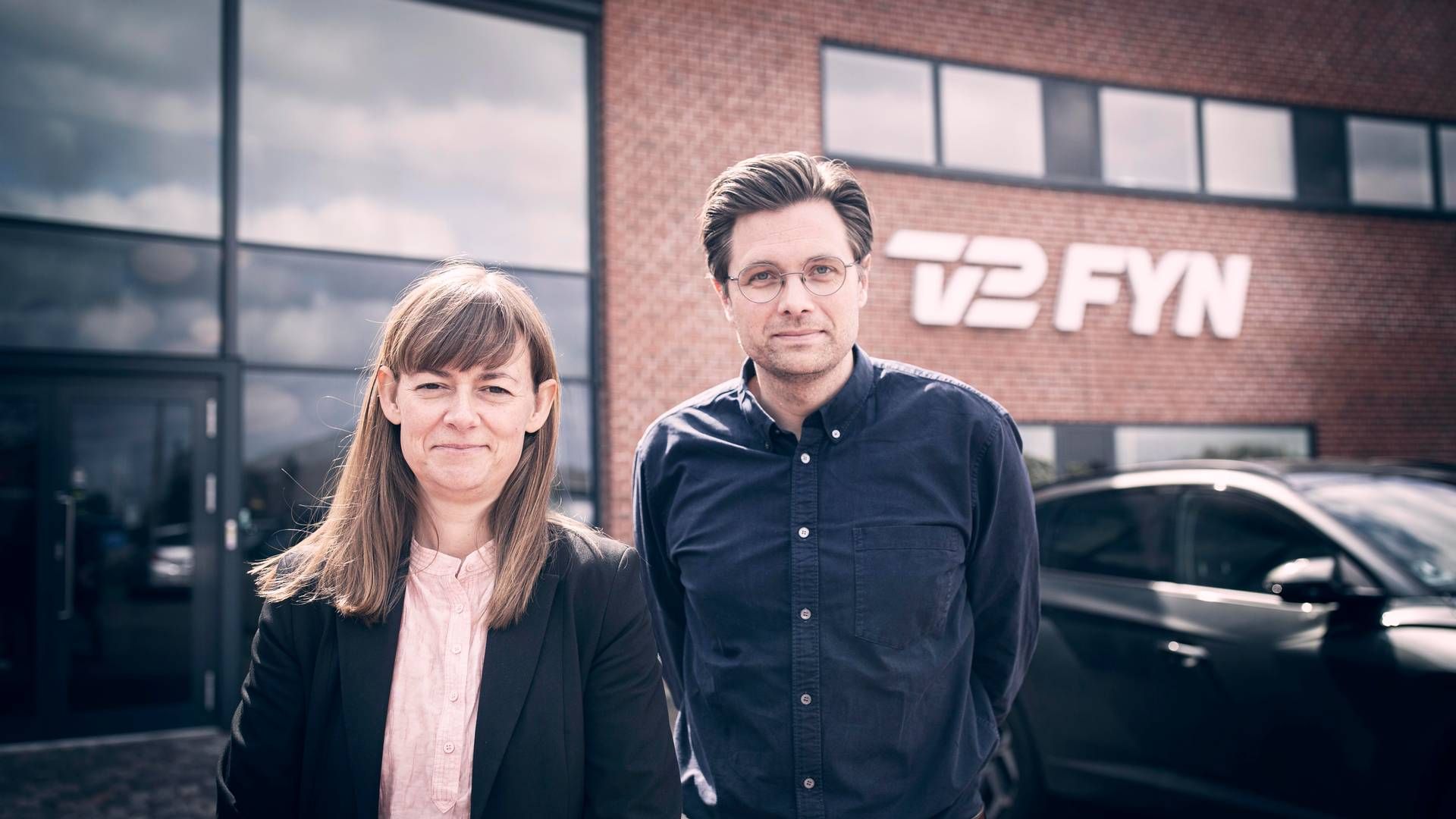 Anne Kastrup Mensbo og Lasse Hørbye er henholdsvis ny administrationschef og ny chefredaktør på TV 2 Fyn. | Foto: Louise Koustrup / TV 2 Fyn