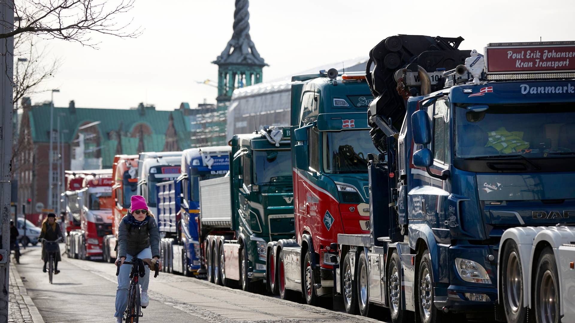 Lastbilsdemonstration ved Christiansborg i begyndelsen af april. | Foto: Jens Dresling/Ritzau Scanpix