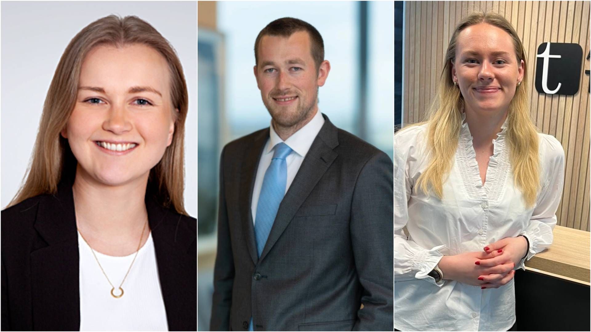 NYANSATTE: Vilde Krüger (t.v.), Olve Klepp og Hanne Dale Sellevold. | Foto: Kommunalbanken / Wikborg Rein / Advokatfirmaet Tollefsen