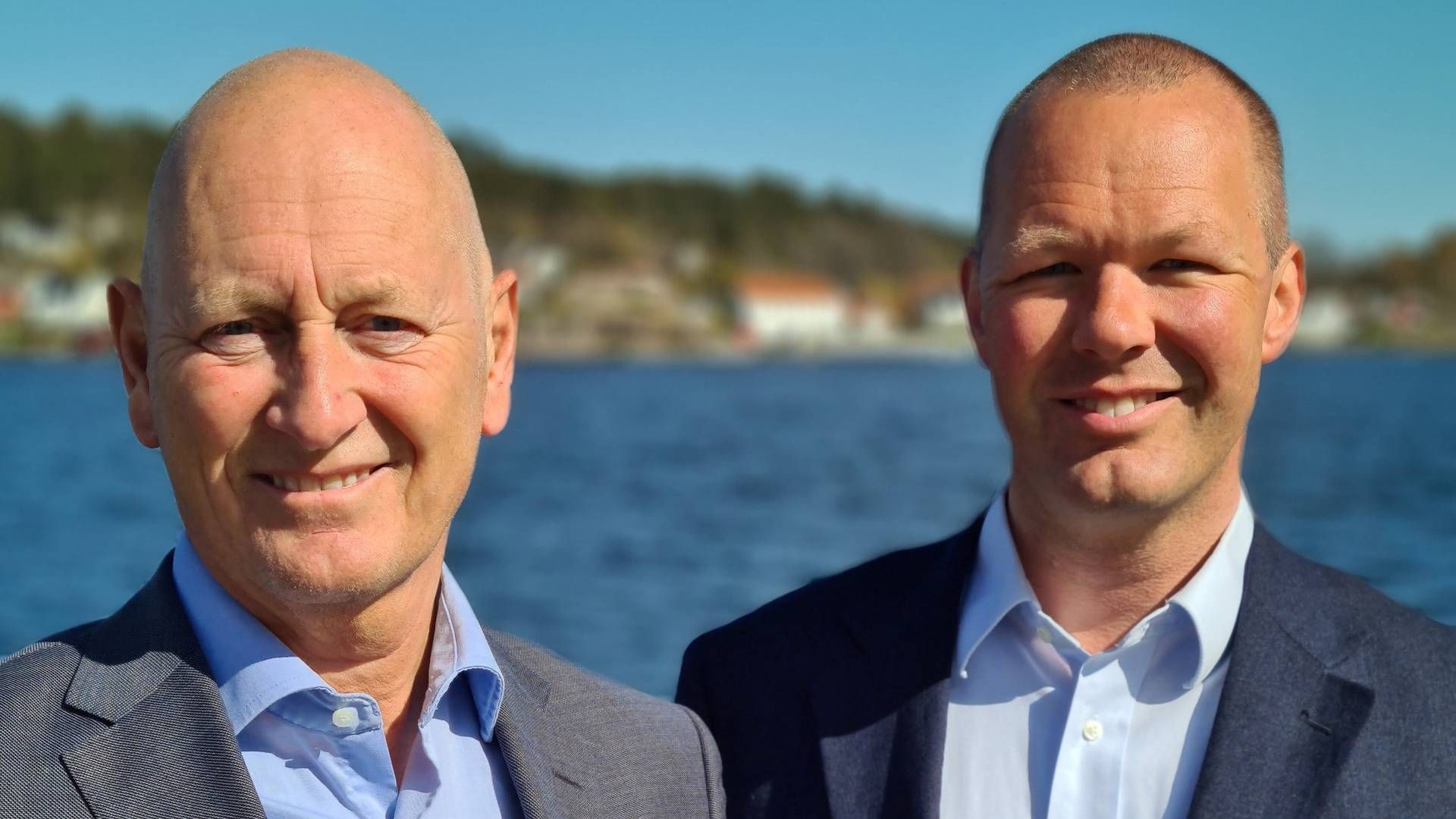 Administrerende direktør i Sparebanken Sør, Geir Bergskaug og den nye sjeføkonomen i banken, Tore Grobæk Vamraak. | Foto: Sparebanken Sør / PR