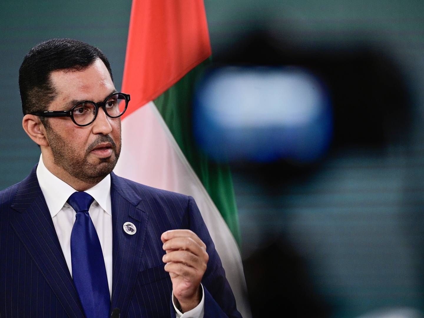 Industri- og avanseringsministeren i De forente arabiske emirater (UAE) og president-designat for COP28 UAE, Sultan Ahmed al-Jaber oppfordrer til karbonfangst. | Foto: John MacDougall