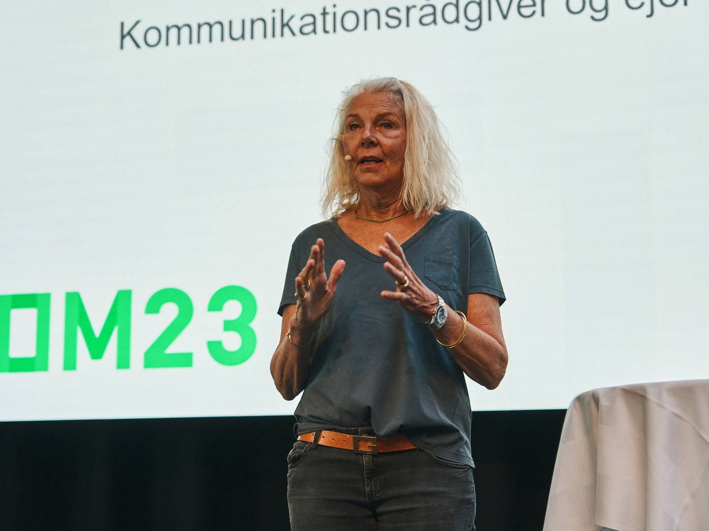 Anna Thygesen åbnede KOM23. | Foto: Mikkel Inumineq Jørgensen