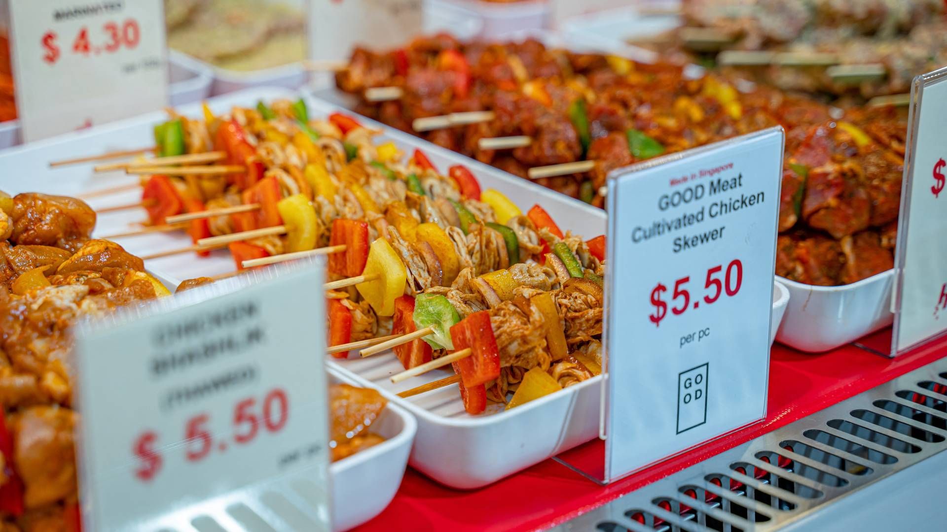 Laboratoriekød af mærket Good Meat i Singapore. | Foto: Inc Eat Just/reuters/ritzau Scanpix