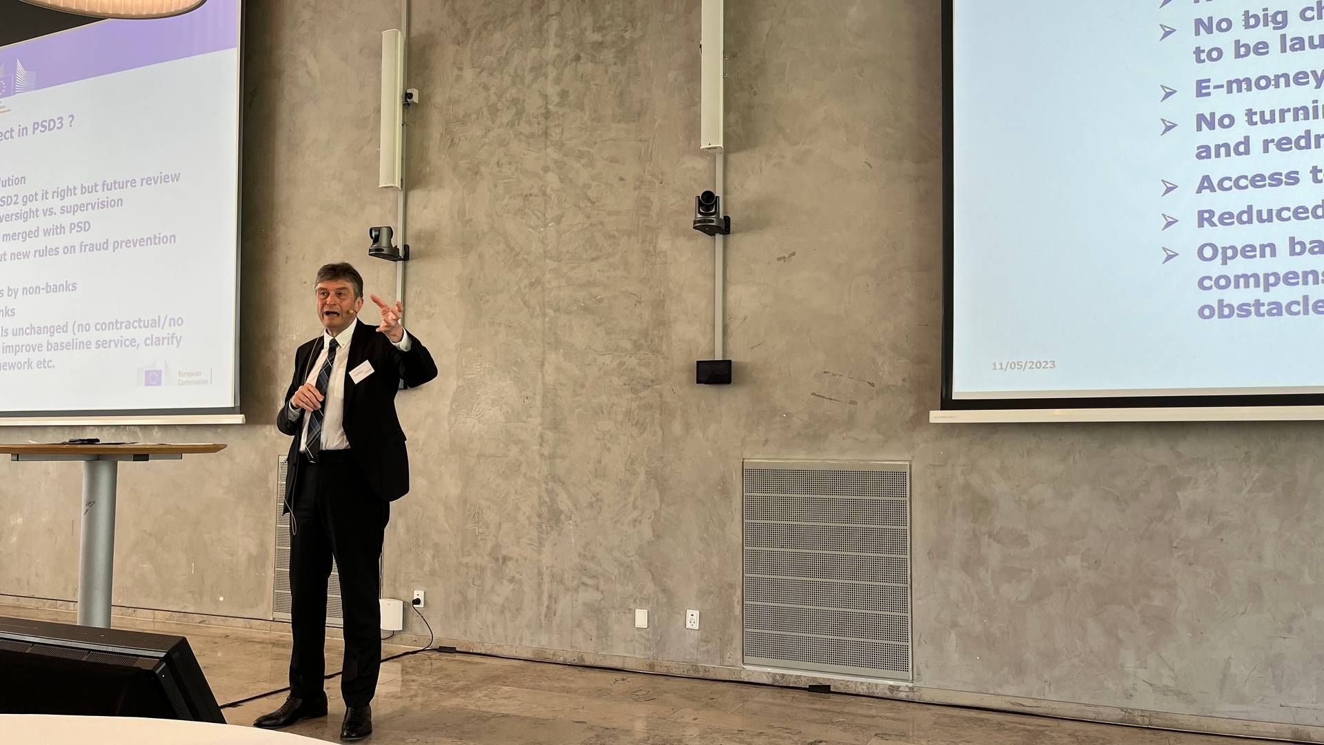 Eric Ducoulumbier, der er afdelingschef for FISMA i Europa Kommissionen var Key Note speaker til konference om Open Banking og PSD3.