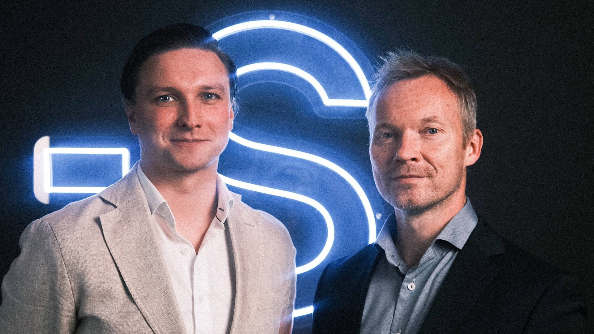 Fra venstre: Salgsdirektør i Strise, Mike Connors, nye leder for bedriftskontoer i Strise, Håvar Snapa. | Foto: Strise / PR