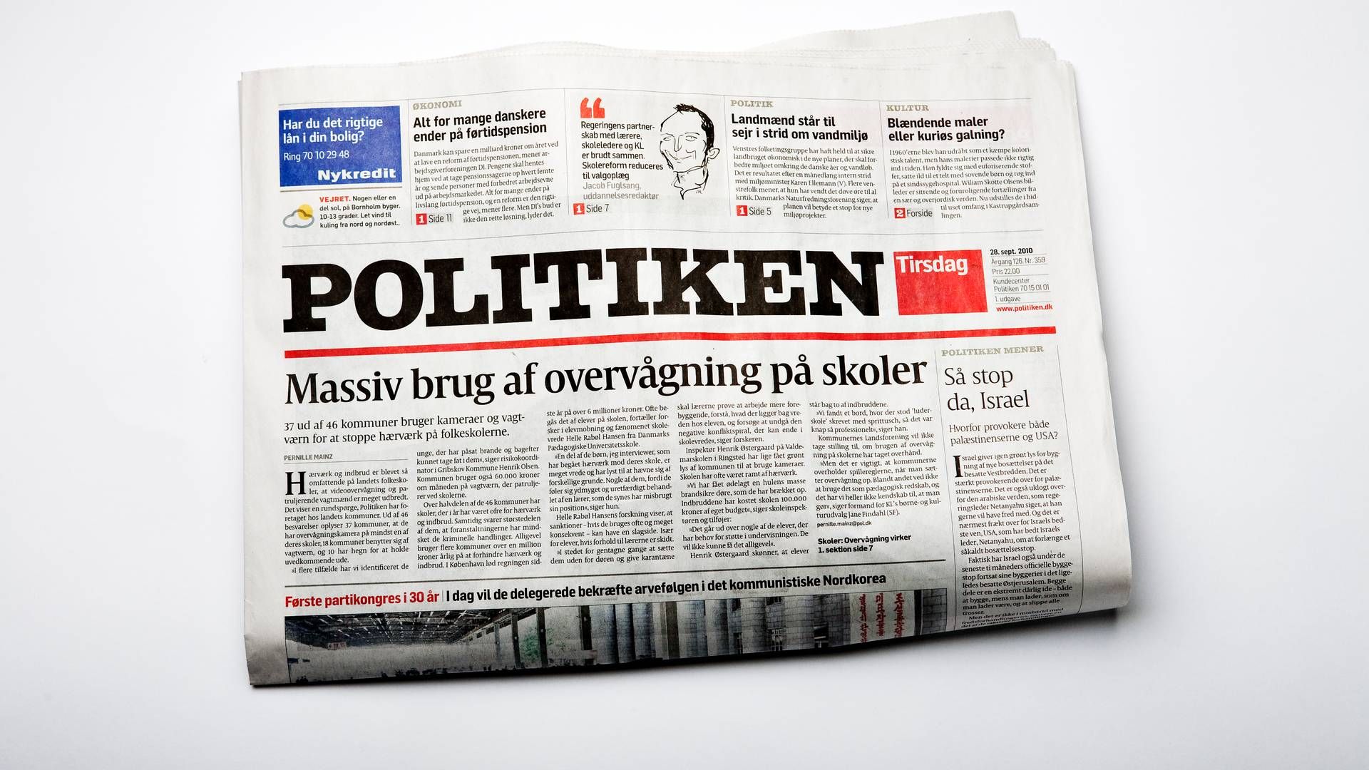 Hvorvidt det også indføres andre prisændringer på andre abonnementer på Politiken, fremgår ikke. | Foto: Rune Pedersen/Jyllands-Posten/Ritzau Scanpix