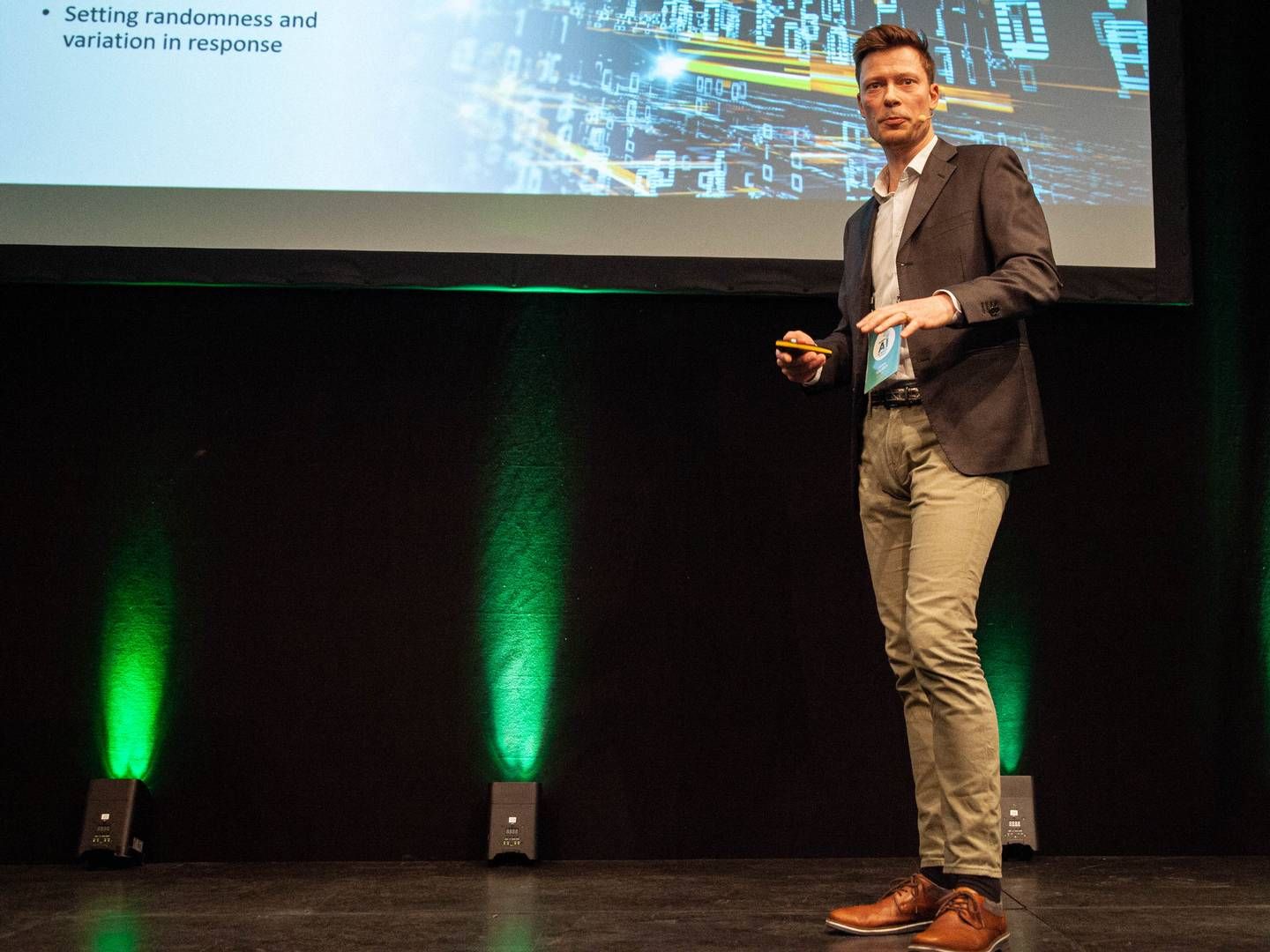 Tore Rich, content automation manager på Ekstra Bladet, på Nordic AI in The Media Summit 2023. | Foto: Mathias Broe