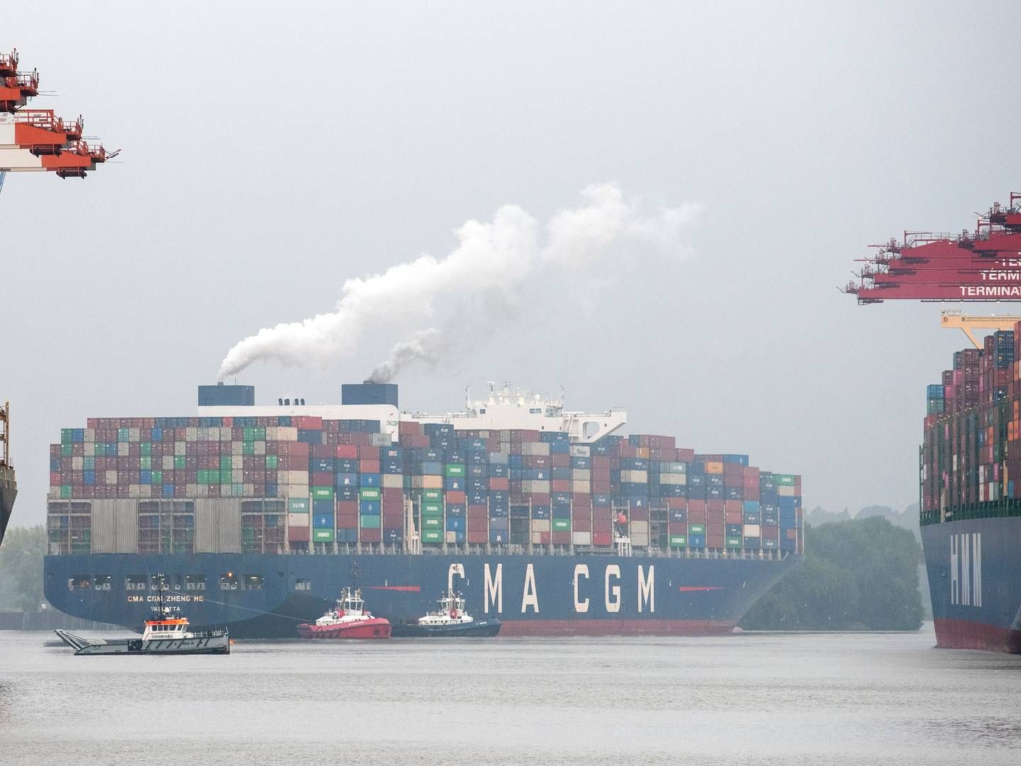 Det franske rederi CMA CGM og sydkoreanske HMM har begge valgt bestilt skibe, der kan sejle på grønt metanol. | Foto: Daniel Bockwoldt/AP/Ritzau Scanpix