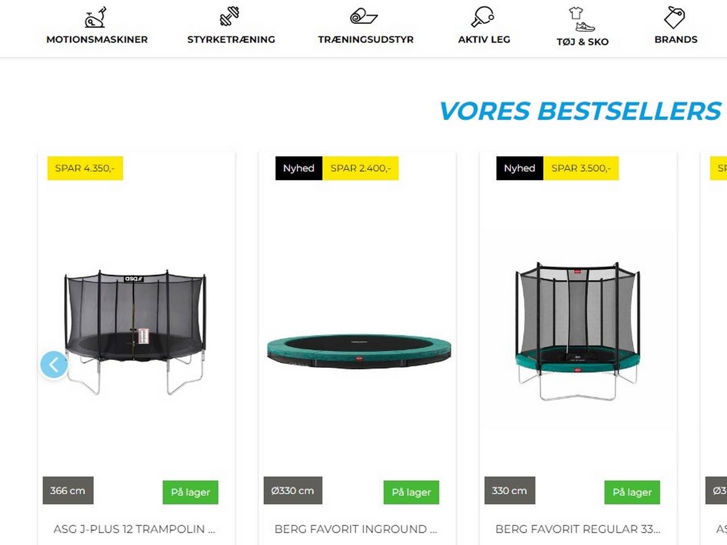 Selskabet har selv tegnet, bygget og producerer selv trampolinerne. | Foto: Udklip af fitnessshoppen.dk.