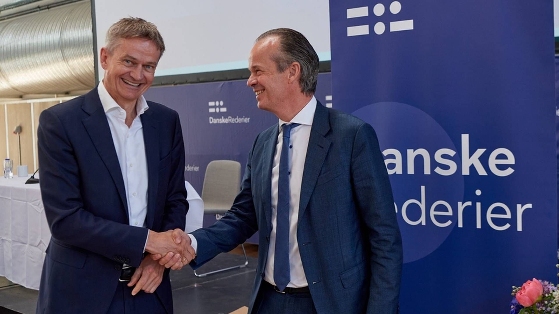 DFDS CEO Torben Carlsen (left) takes over as chair of Danish Shipping. | Photo: Carsten Lundager / Danske Rederier