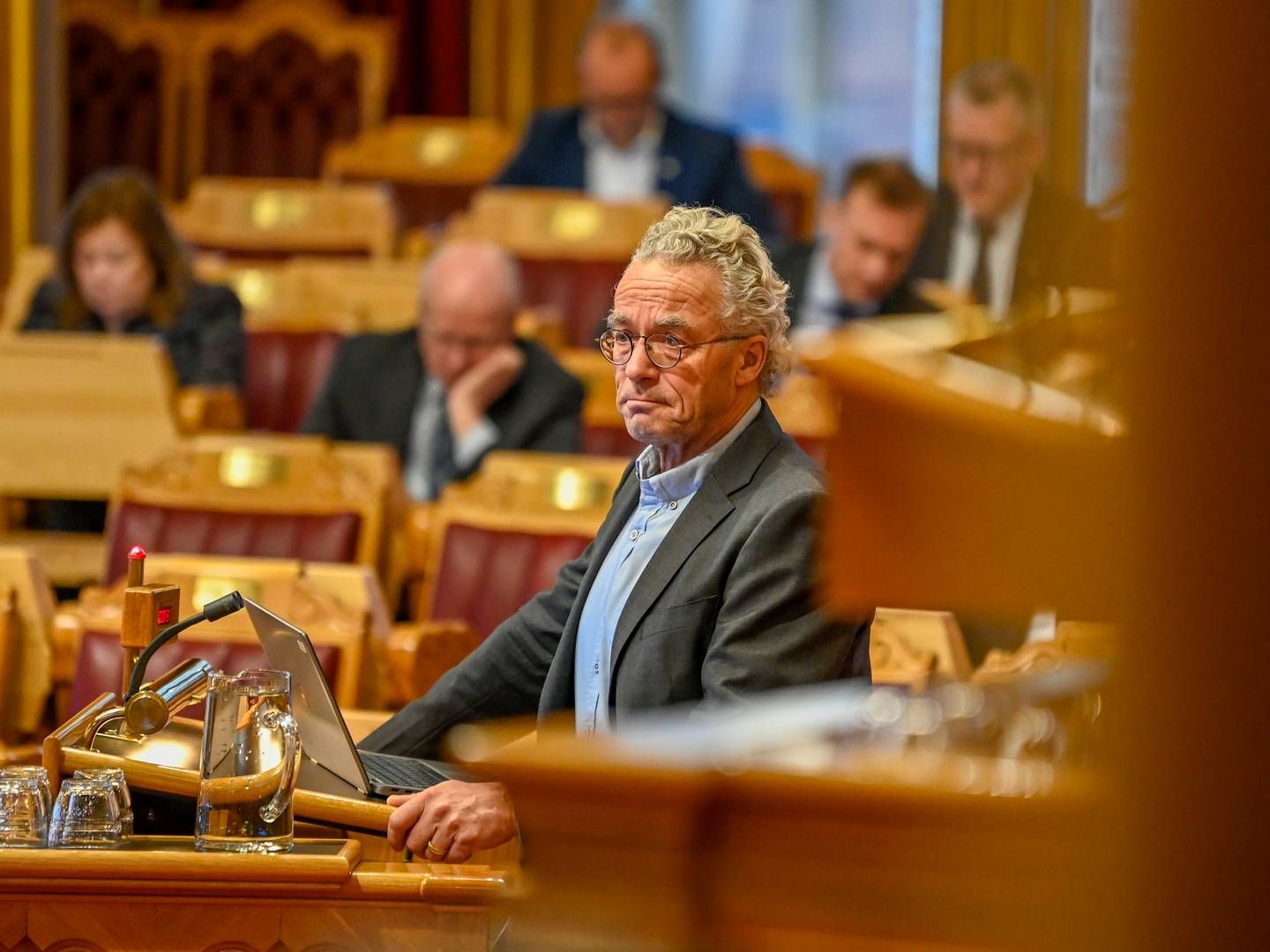 Rasmus Hansson (MdG) under den muntlige spørretimen på Stortinget i Oslo onsdag. | Foto: Annika Byrde / NTB