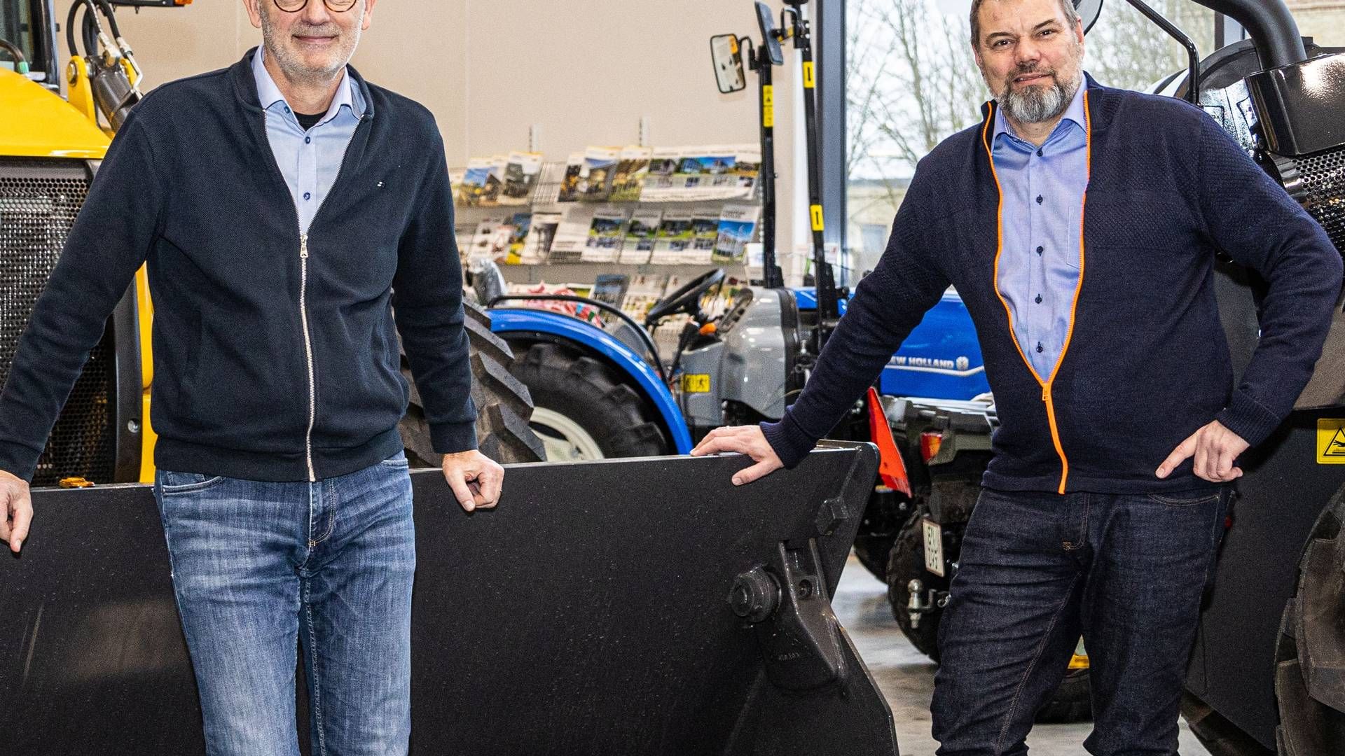 Gert Klitgaard og Christian Holst, direktører i New Holland-forhandleren Johs. Mertz. Pr-foto: Johs. Mertz