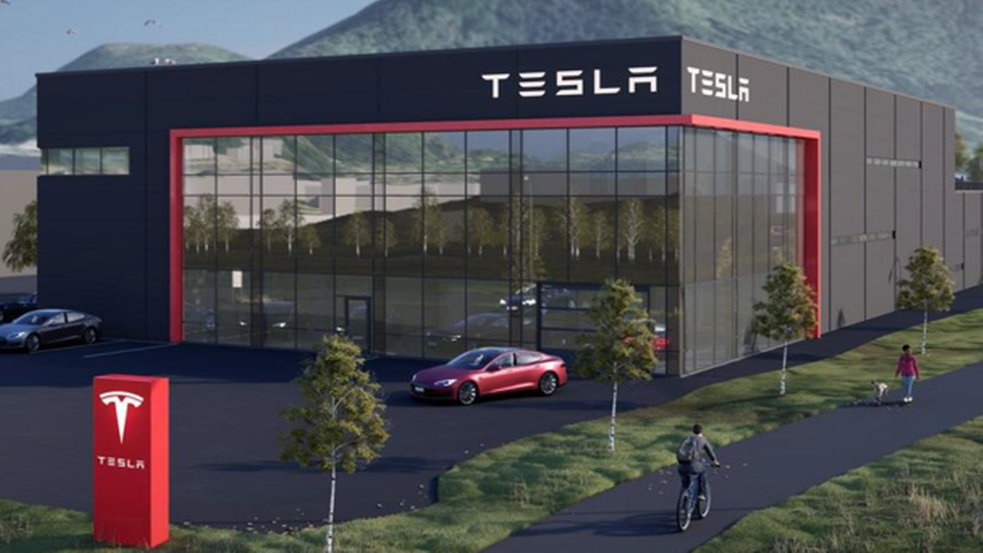 NYTT: 25. mai åpnet Tesla det nye anlegget i Hafstadvegen 101 i Førde. | Foto: Nærsenter Utvikling