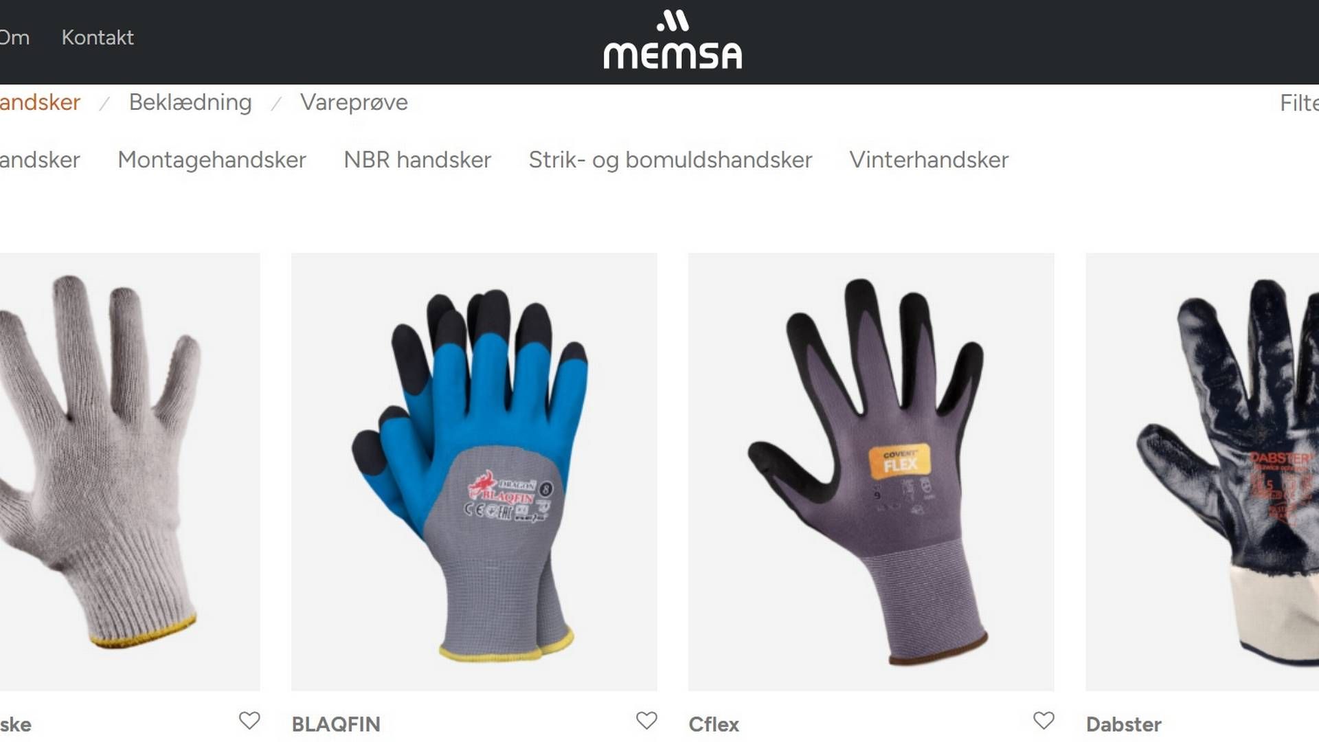 Den nordjyske onlineforretning Memsa udspringer af webshoppen Handskeshoppen.dk | Foto: Screenshot