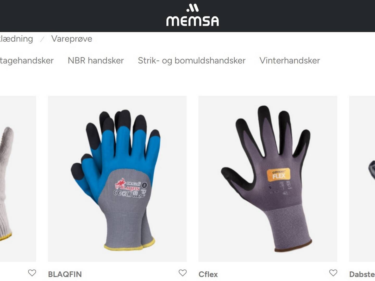 Den nordjyske onlineforretning Memsa udspringer af webshoppen Handskeshoppen.dk | Foto: Screenshot
