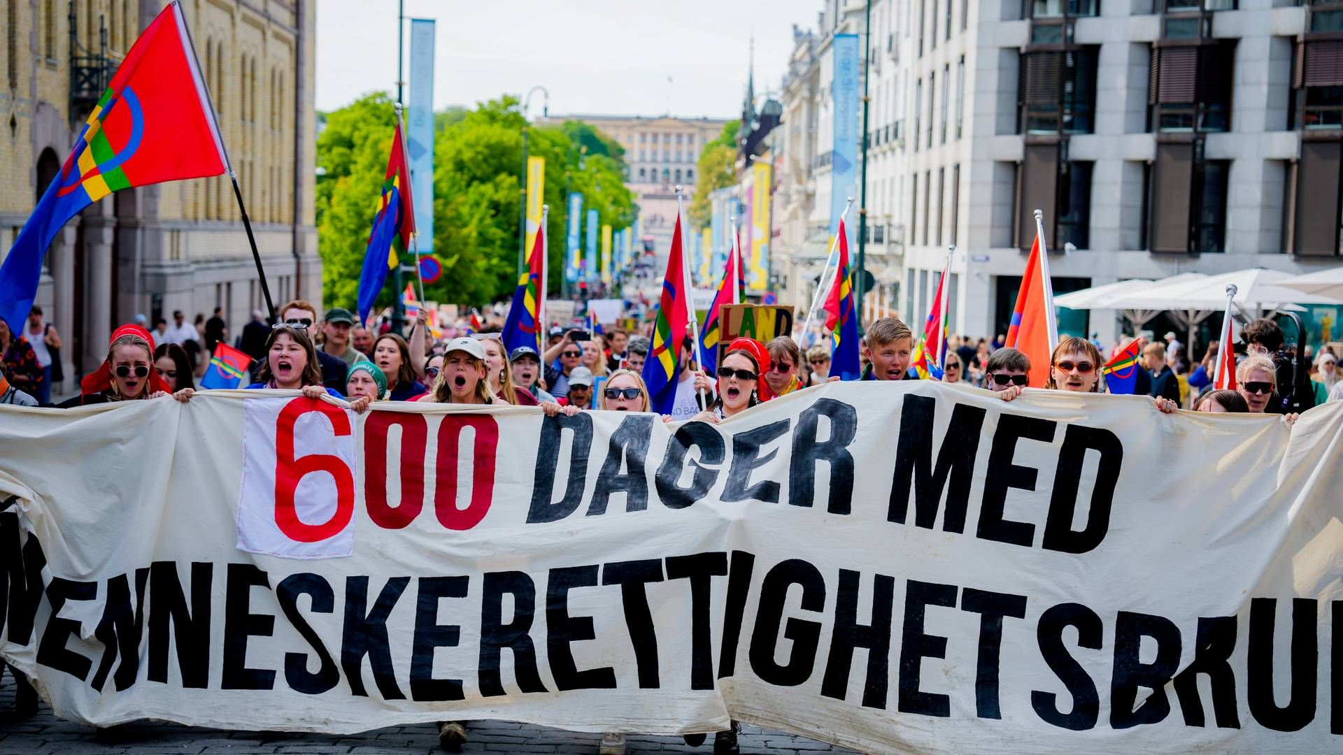 600 DAGER: Fosen-aktivister demonstrerte på dagen da det var 600 dager siden kjennelsen i Høyesterett, og de varsler ny aksjon om 100 dager. | Foto: Javad Parsa / NTB