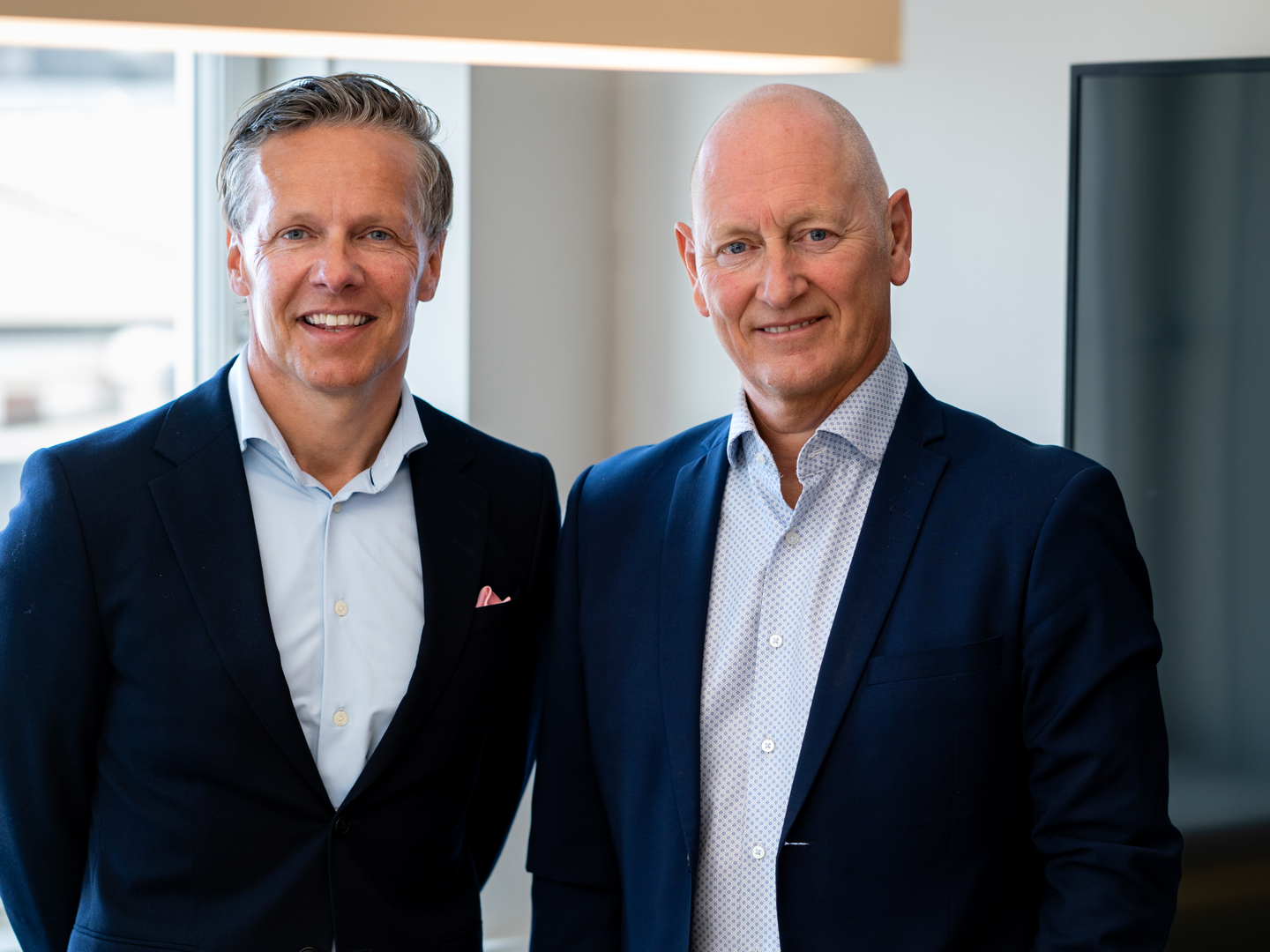 Pål Ekberg (til venstre) er ny konsernsjef for personmarked i Sparebanken Sør. | Foto: Sparebanken Sør