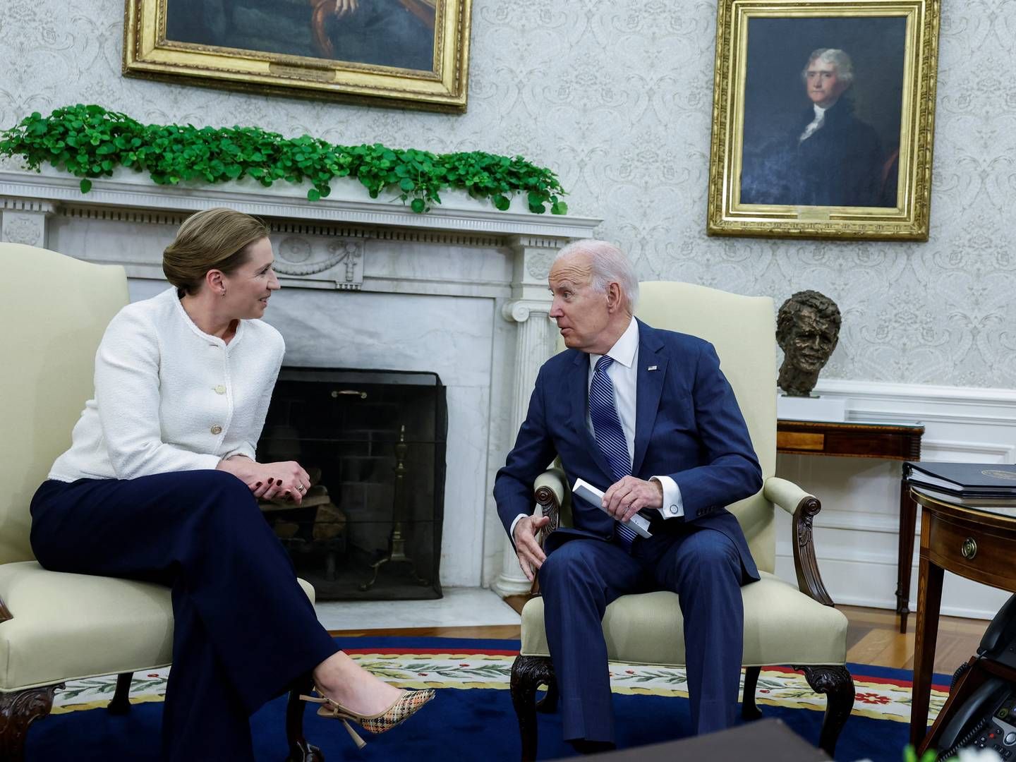USAs præsident Joe Biden tog mandag imod statsminister Mette Frederiksen i Washington DC. | Foto: Evelyn Hockstein/Reuters/Ritzau Scanpix