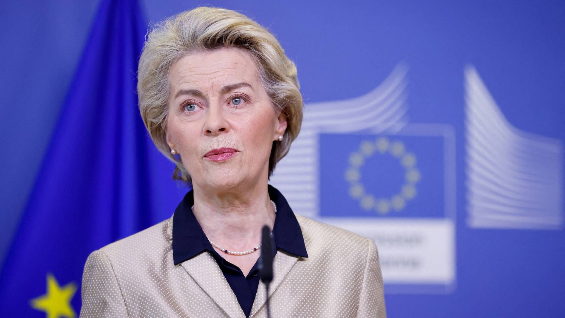 EU-Kommissionens formand, Ursula von der Leyen, under et pressemøde tidligere på året. | Foto: Johanna Geron/Reuters/Ritzau Scanpix