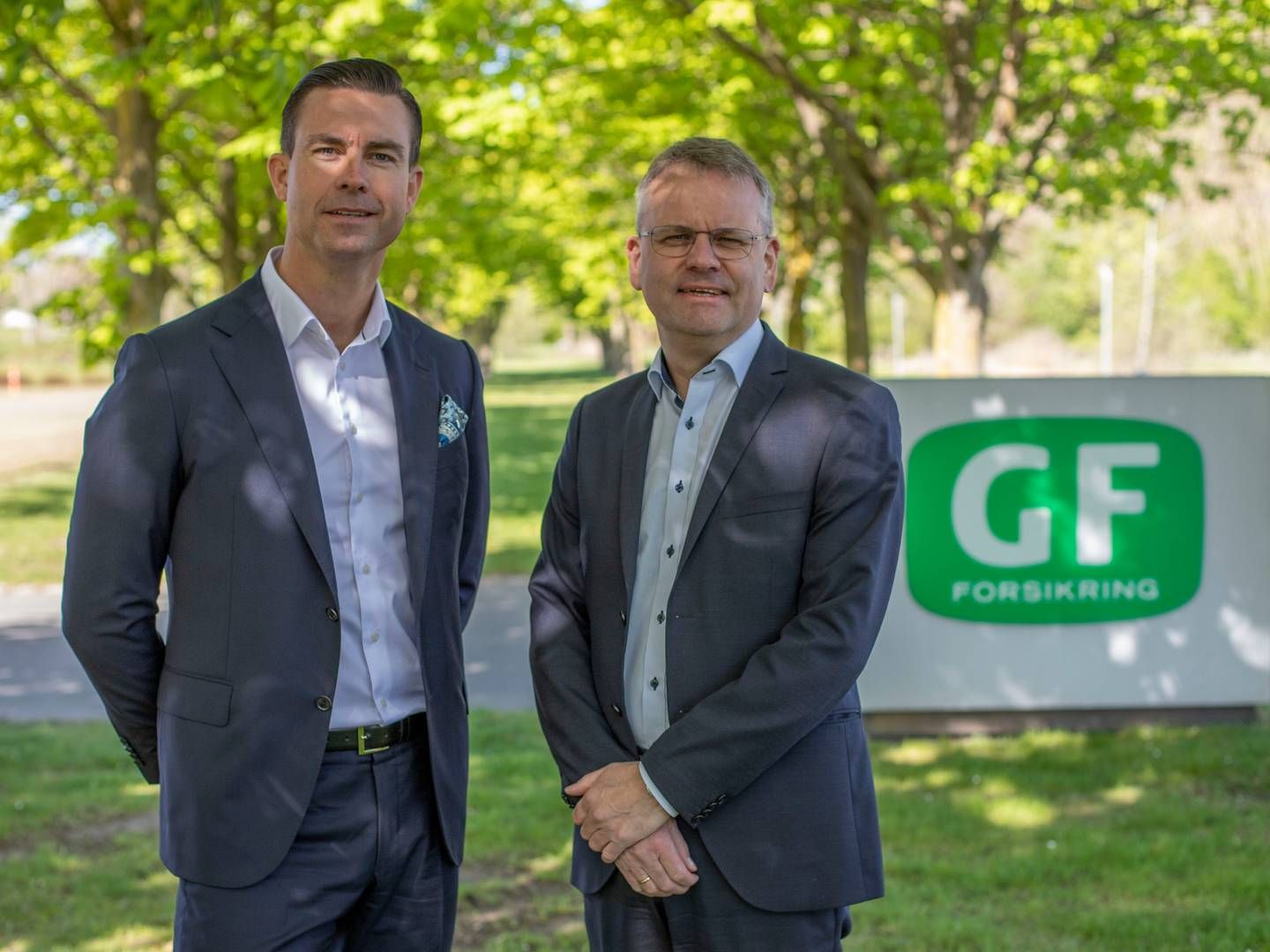 Adm. direktør Mark Palmberg (tv.) og bestyrelsesformand Torben B. Pedersen. | Foto: Gf Forsikring