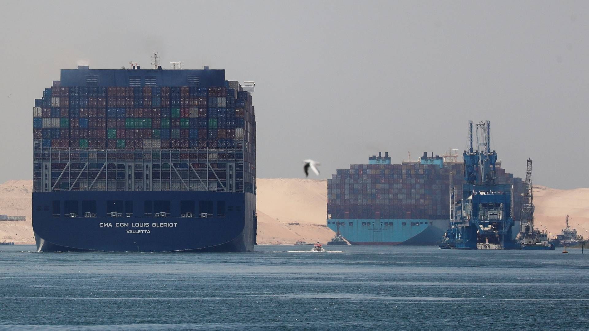 Flere store containerederier som Mærsk og CMA CGM har bestilt skibe, der kan sejle på det grønne brændstof metanol. | Foto: Amr Abdallah Dalsh/Reuters/Ritzau Scanpix
